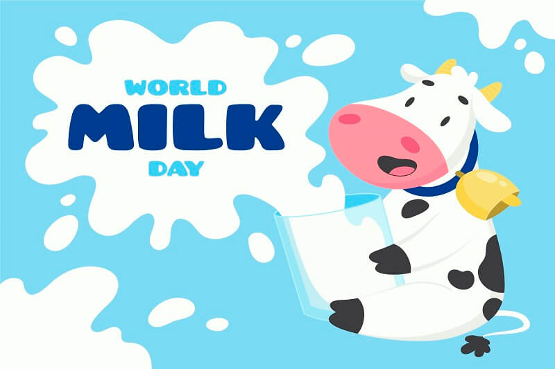 Hand drawn world milk day illustration