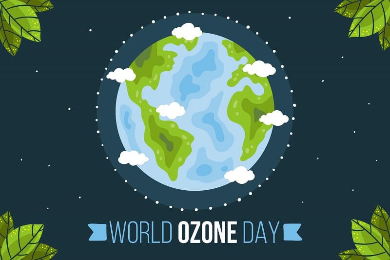Hand drawn world ozone day background