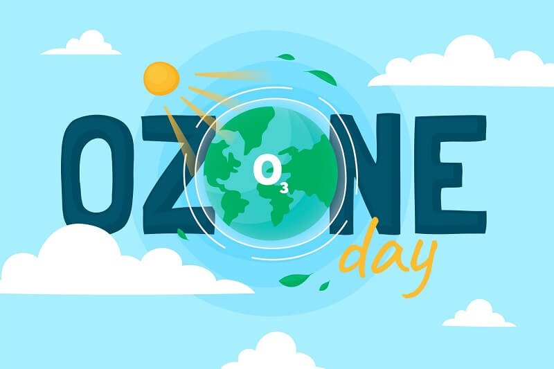 Hand drawn world ozone day background