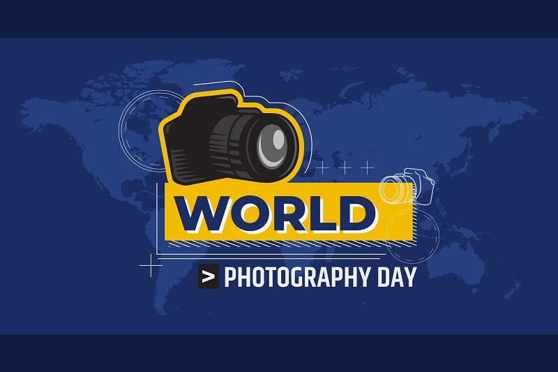 Hand drawn world photography day concept