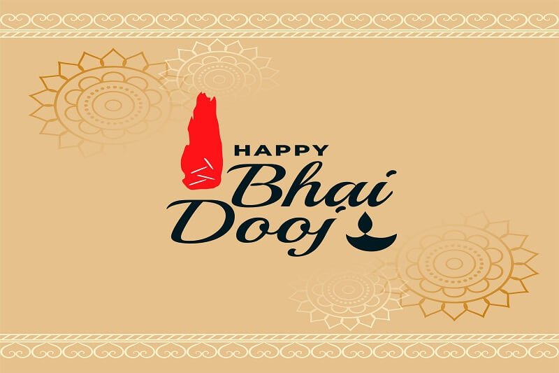 Happy bhai dooj traditional indian festival card vector