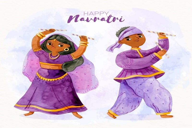 Happy dancers navratri dandiya