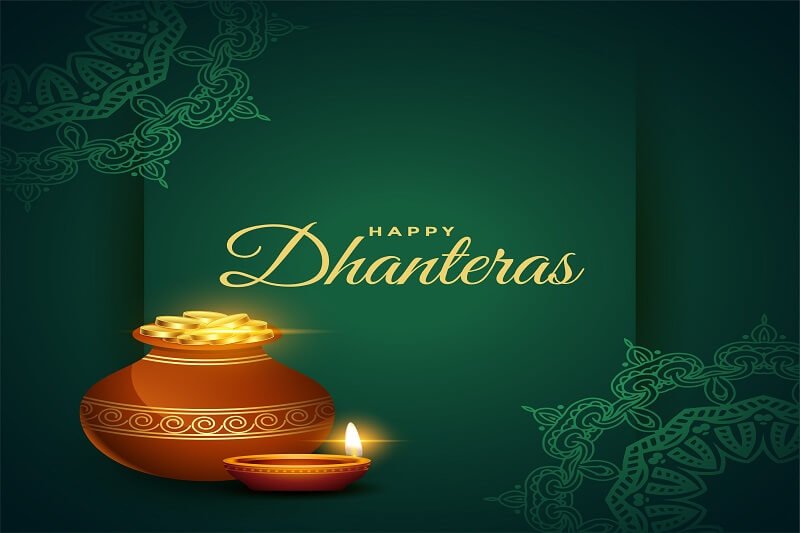 Happy dhanteras diwali festival wishes card