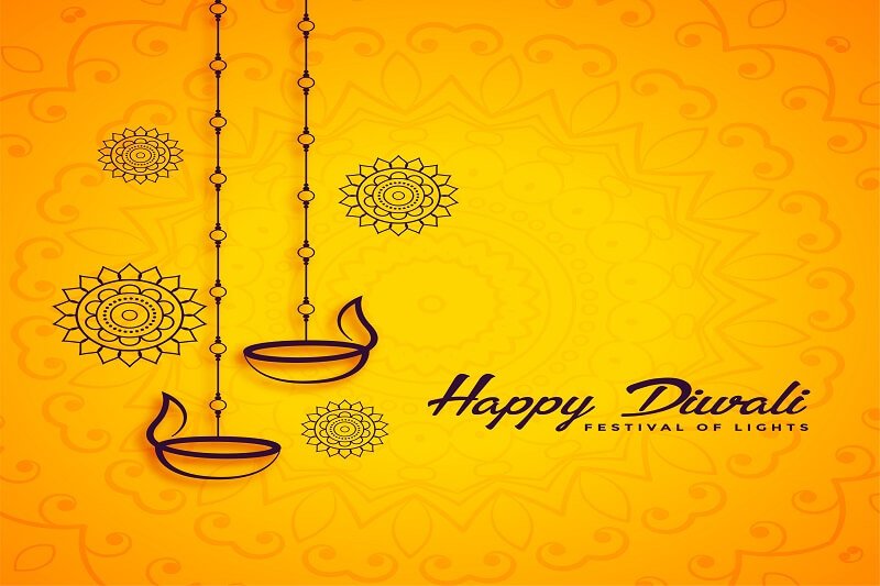 Happy diwali decorative festival greeting background