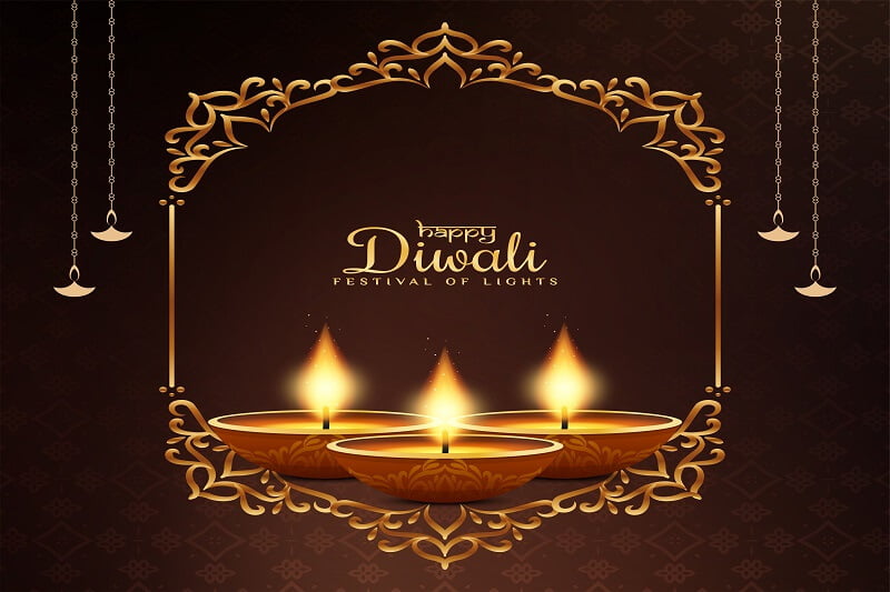 Happy diwali religious festival greeting background