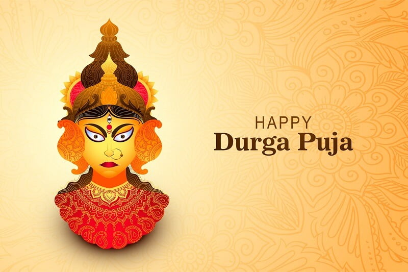 Happy durga pooja celebration indian festival card background