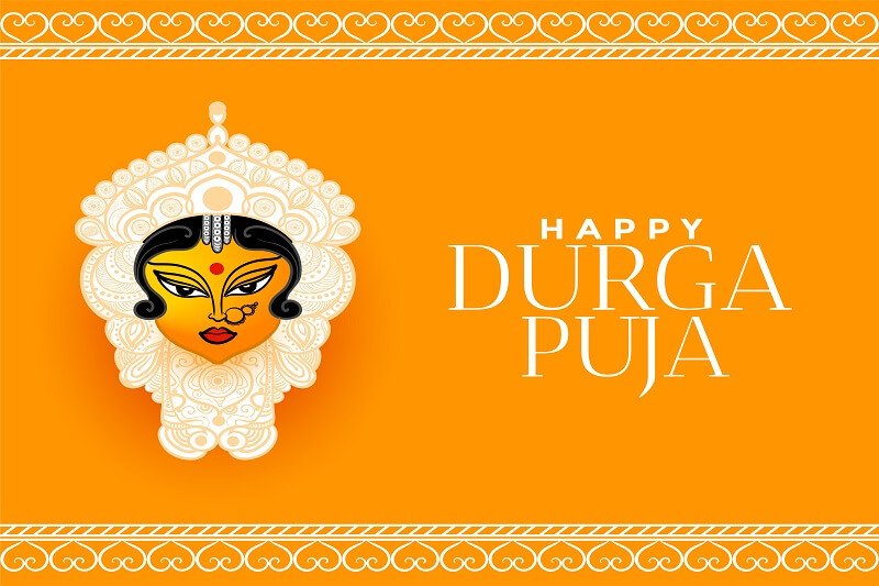 Happy durga pooja indian festival background