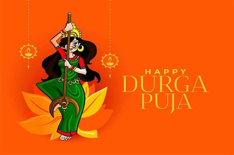 Happy durga pooja wishes greeting card