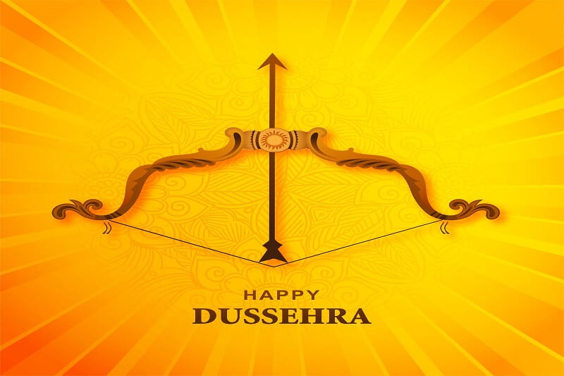 Happy dussehra festival greeting card background