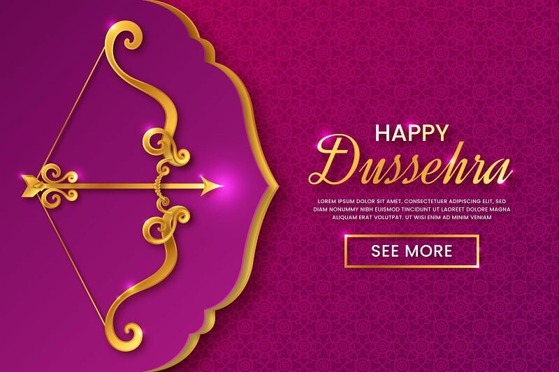 Happy dussehra in paper style