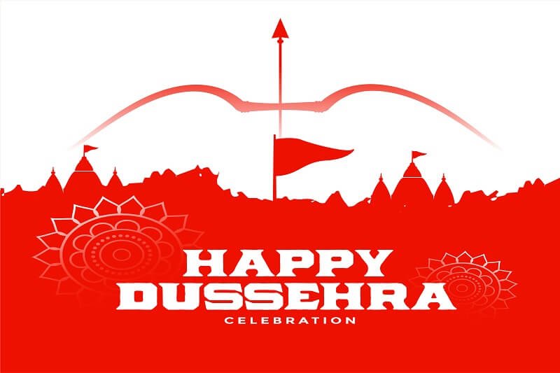 Happy dussehra indian festival wishes card