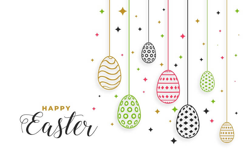 Happy easter day festival background with eggs decoration