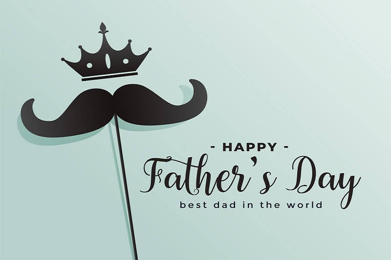 Happy fathers day crown and mustache