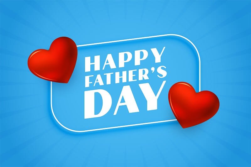 Happy fathers day nice hearts greeting card