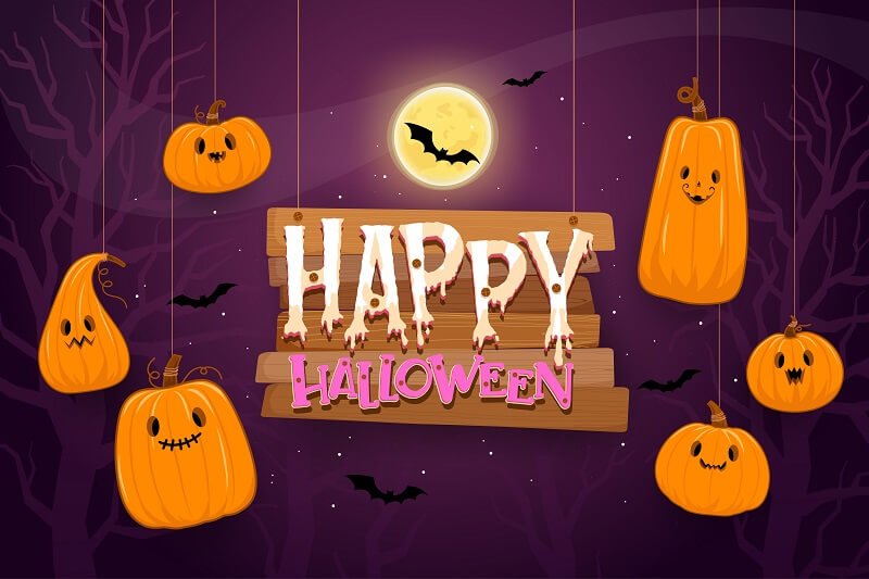 Happy halloween background template in the darkness