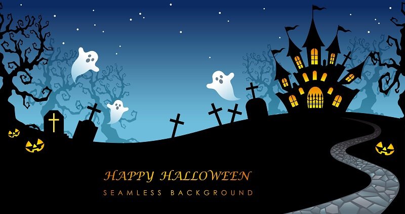 Happy halloween seamless background illustration