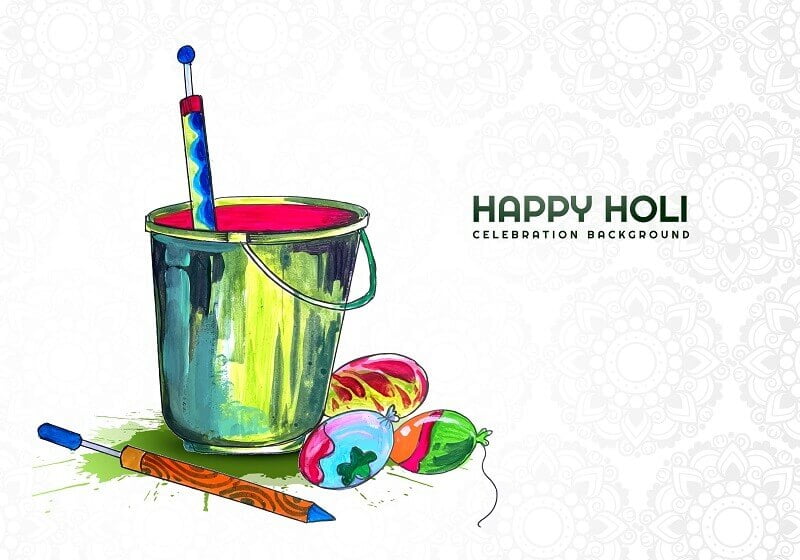 Happy holi colorful elements for card design