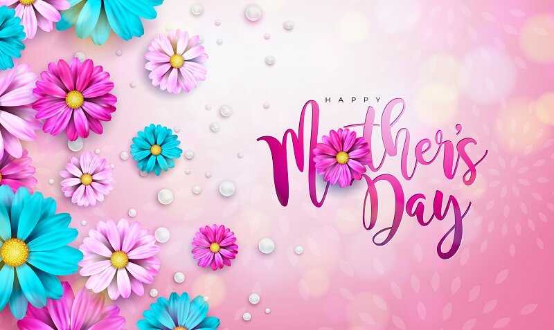 Happy mother's day greeting card design with flower