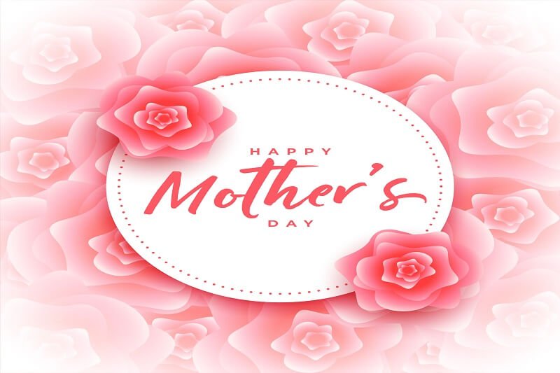 Happy mothers day greeting card with flowers