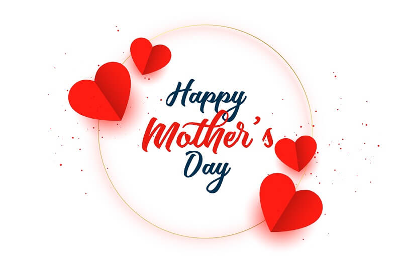 Happy mothers day hearts celebration card design