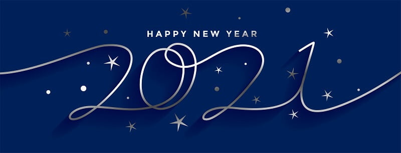 Happy-new-year-2021-silver-line-style-banner-design-Free-Vector