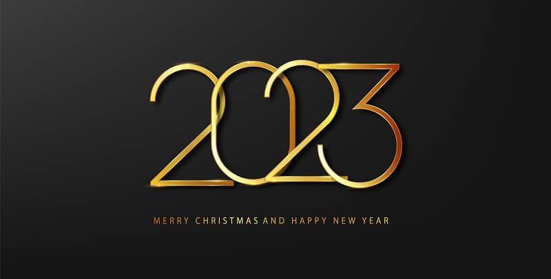 Happy new year vector background with golden numbers winter holiday greeting card design template