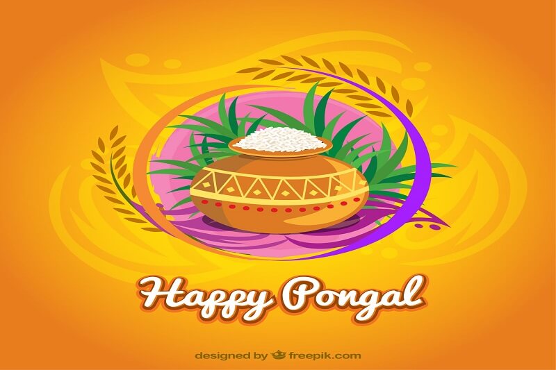 Happy pongal background in colorful style