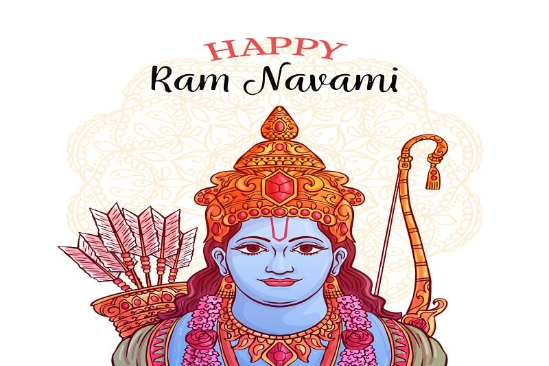 Happy ram navami hand drawn