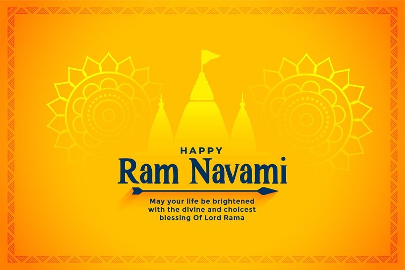 Happy ram navami religious festival card