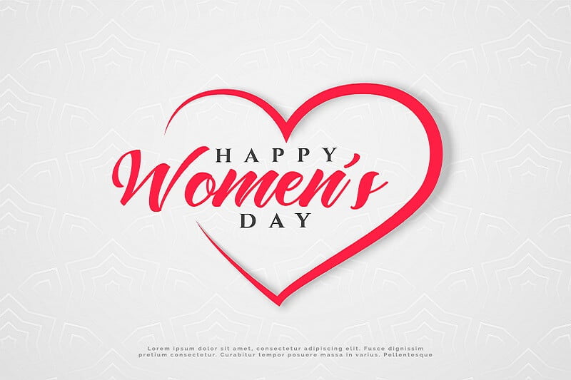 Happy women's day hearts greeting