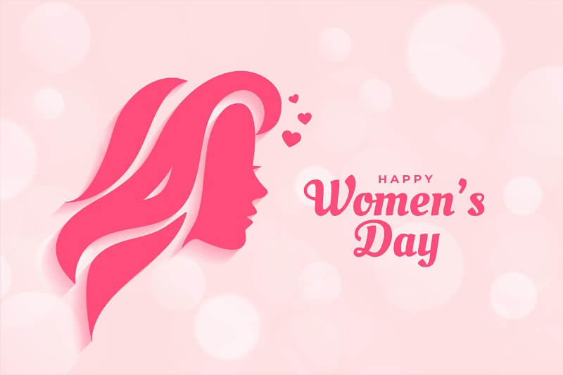 Happy women's day poster design with woman face