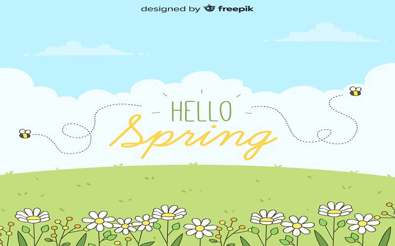 Spring Landscape Vector Graphics
