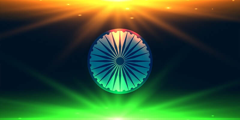 Indian flag made with lights background
