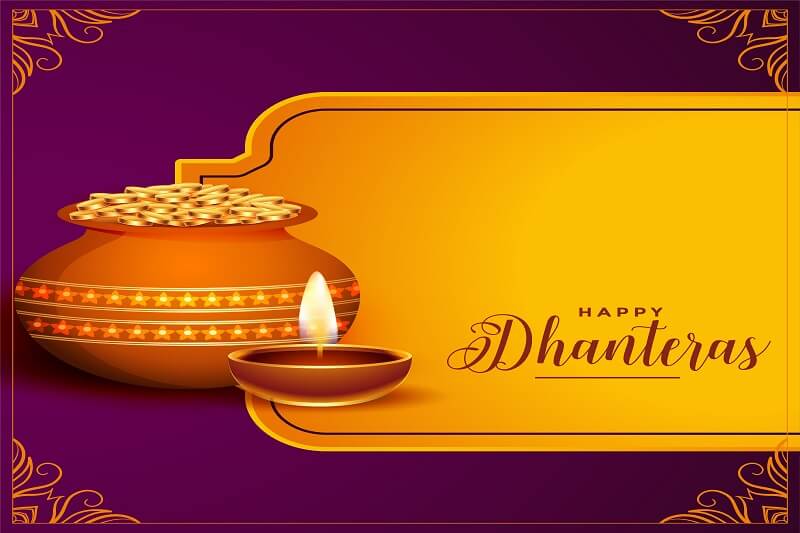 Indian style happy dhanteras festival background