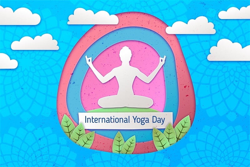 International day of yoga hand drawn