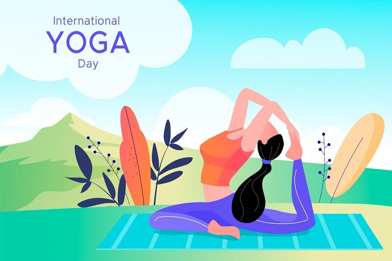 International day of yoga illustration style