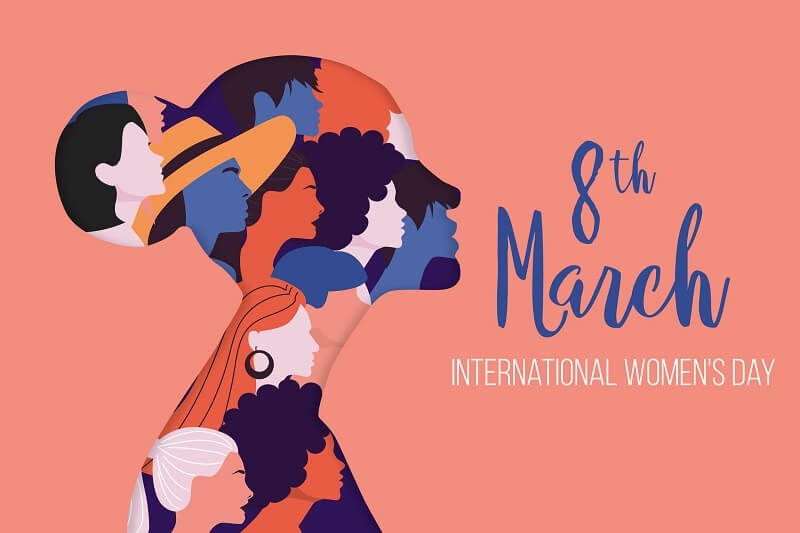 International women's day illustration with profile of woman Free Vector