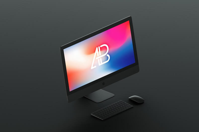 Isometric iMac Pro Mockup