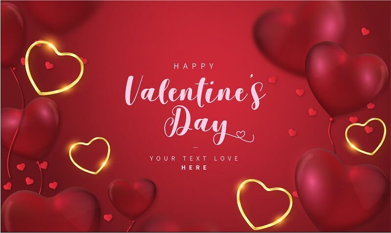 Lovely happy valentine's day background with hearts Free Vector