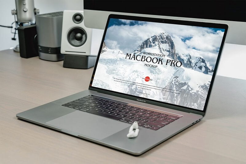 MacBook Pro Workspace Mockup