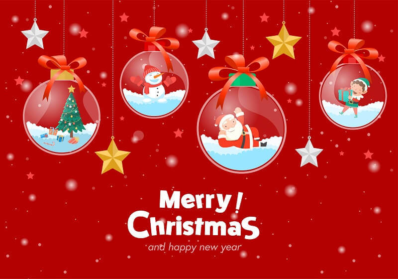 Merry-christmas-with-santa-claus-gifts-template-greeting-card-glass-ball-hanging