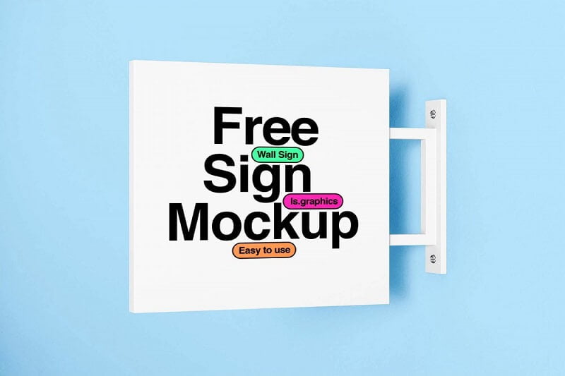 Minimalistic Wall Sign Free Mockup