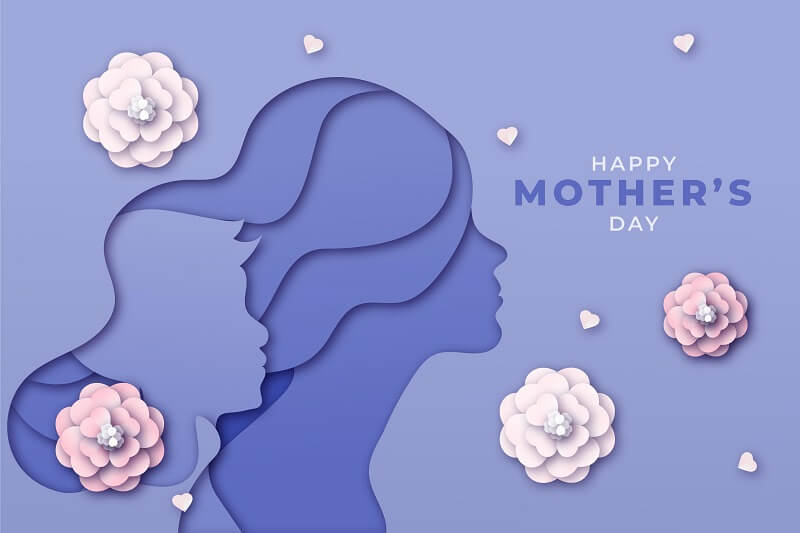 Mother's day illustration in paper style