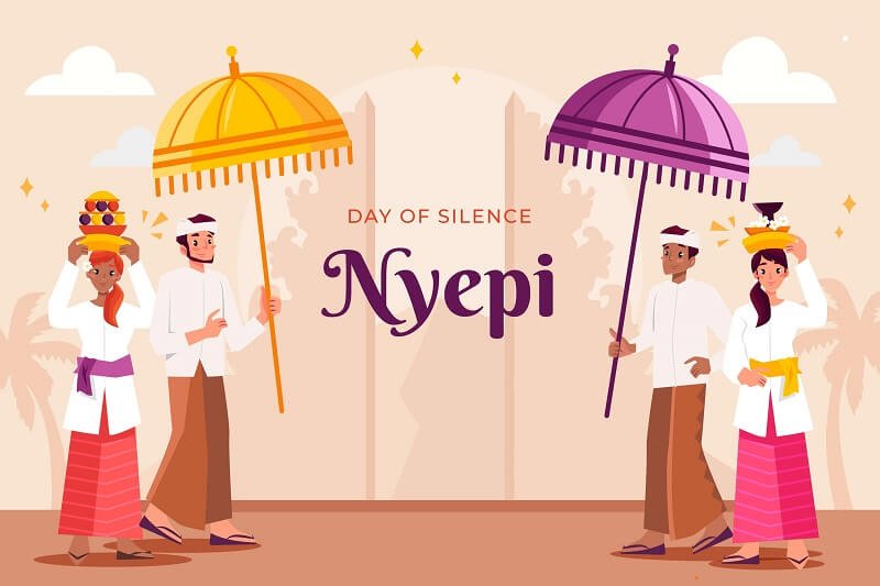 Nyepi celebration illustration