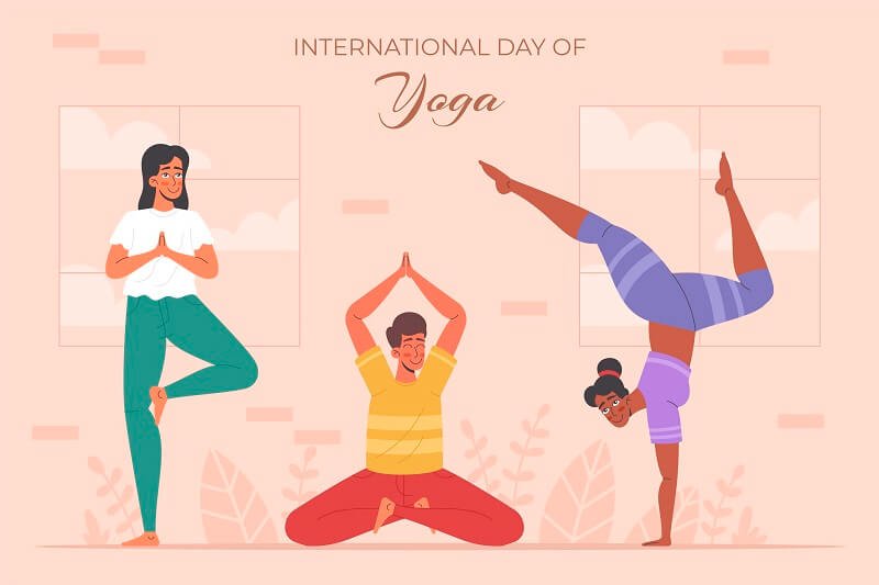 Organic flat international day of yoga illustration