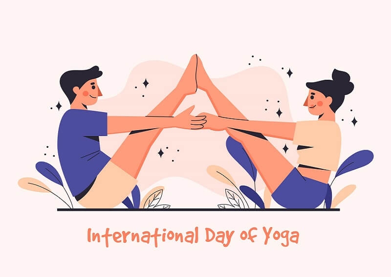 Organic flat international day of yoga illustration