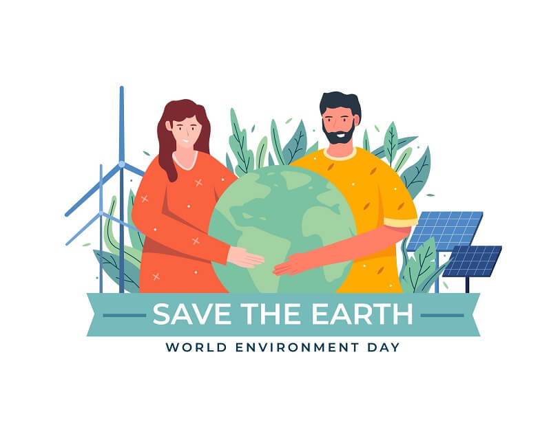 Organic flat world environment day save the planet illustration
