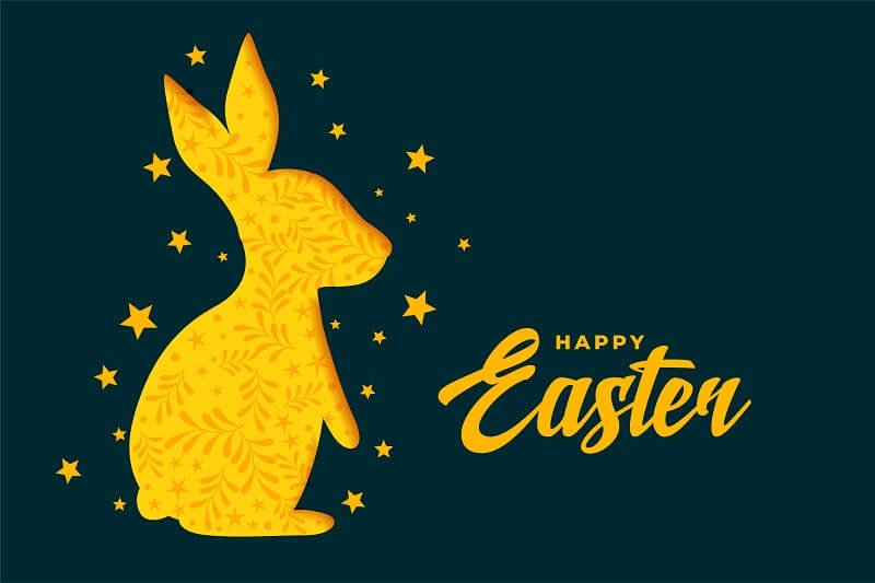 Rabbut and star easter day celebration background