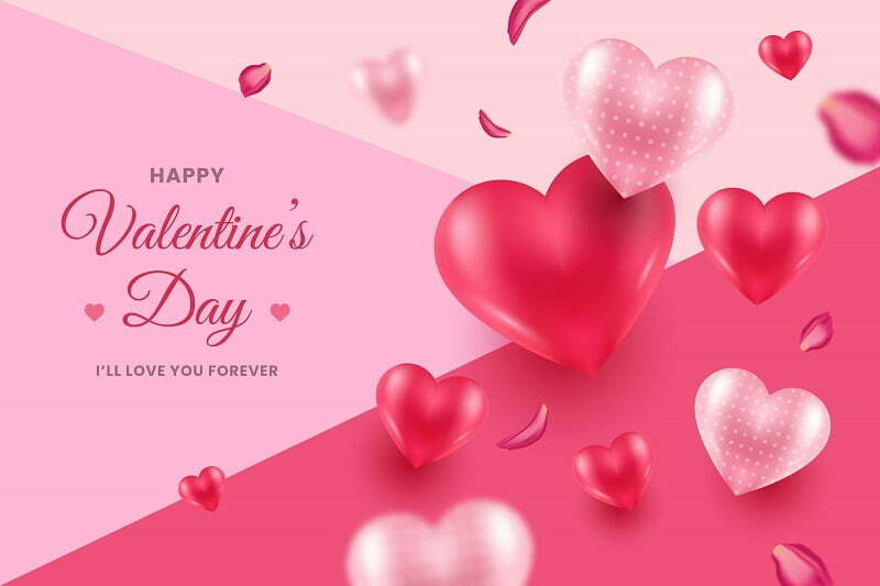 Realistic valentine's day background