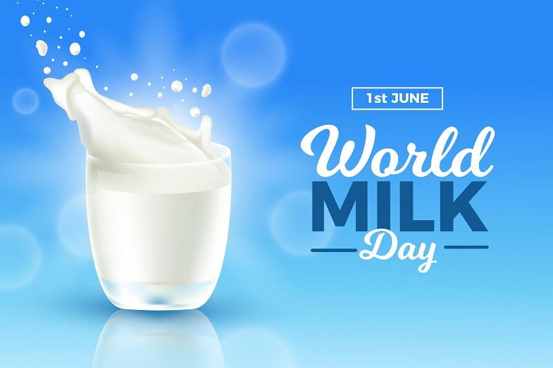 Realistic world milk day illustration